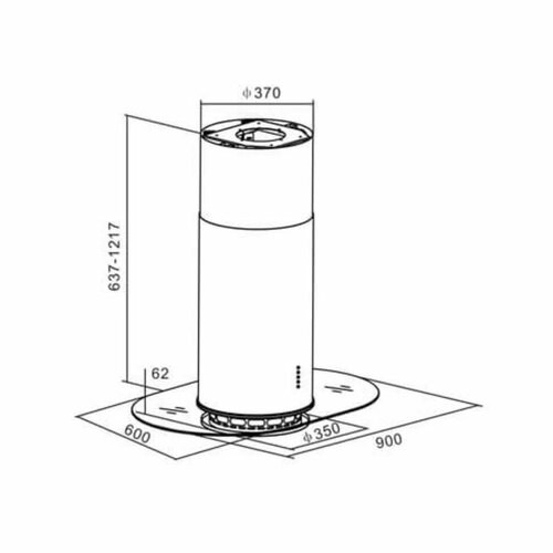 Newmatic H98.9M Island Chimney Hood