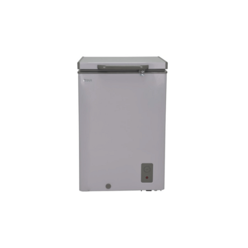 MIKA MCF95WLG Chest Freezer: 95L, White Inner, Light Grey