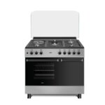 MIKA 90cm X 60cm Standing Cooker Mirror Black Hob MST9041WEG4SB By Mika