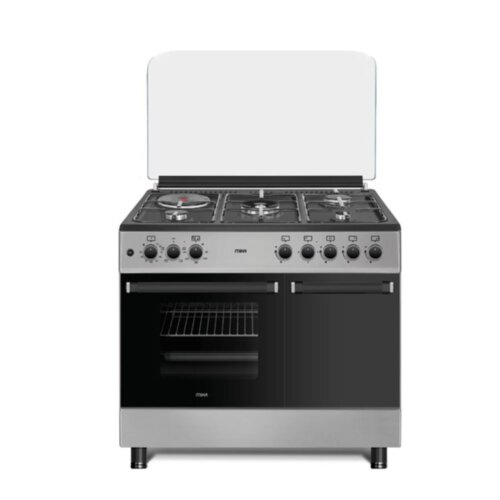 MIKA 90cm X 60cm Standing Cooker Mirror Black Hob MST9041WEG4SB