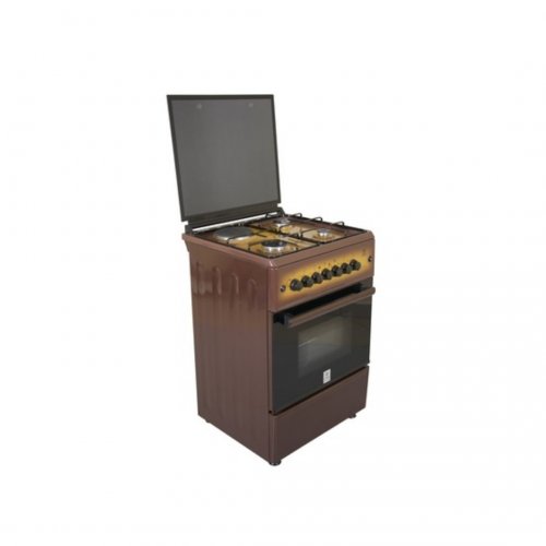 MIKA Standing Cooker, 58cm X 58cm, 3 + 1, Electric Oven, Light Brown TDF  MST60PU31DB/SD
