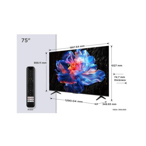 TCL 75 Inch QLED 4K Smart TV With Dolby Atmos And Google TV – 75T6D (2026 Model)