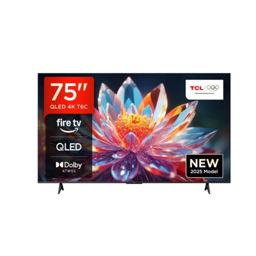 TCL 75 Inch QLED 4K Smart TV 75T6D – Stunning 4K Resolution, Dolby Atmos, Fire TV OS 8 By TCL