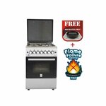 Mika Standing Cooker, 58cm X 58cm, 3 + 1, Electric Oven, Silver MST60PU31SL/HC By Mika