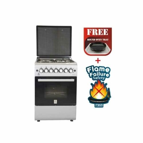 Mika Standing Cooker, 58cm X 58cm, 3 + 1, Electric Oven, Silver MST60PU31SL/HC By Mika