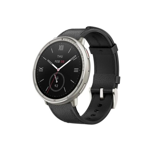 Amazfit Active2 Premium Black Leather Smart Watch – 10-Day Battery Life By AMAZFIT