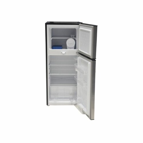 MIKA MRDCD138XDM Fridge, 138L, 2 Door Top Mount Freezer, Defrost (Direct Cool), Inox Dark Matt