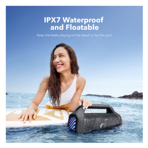 Anker Boom 2 Plus Waterproof Bluetooth Speaker, 140W Power, 24H Playtime, BassUp™ 2.0 – Perfect For Outdoor Adventures