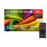 LG 50 Inch NANO 4K AI NU84 Smart TV 50NU840B6LA – Smart 4K Viewing With AI Enhancement By LG