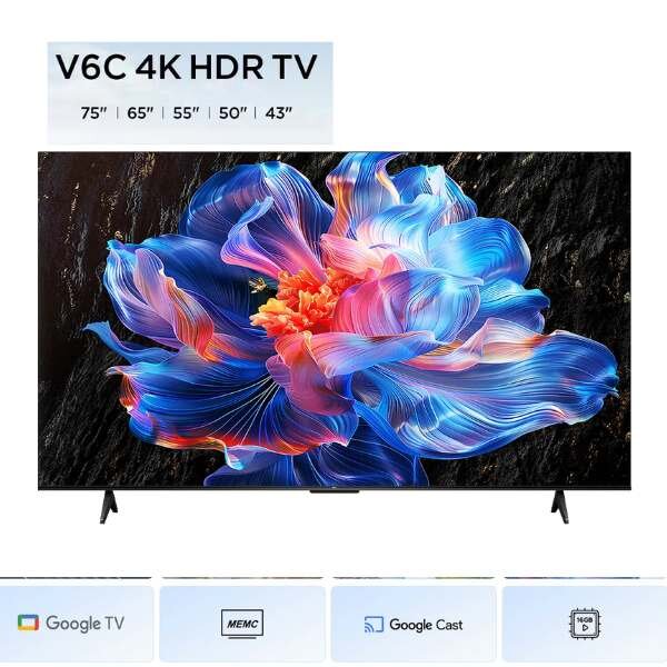 TCL V6C 4K Google Smart TV (2025) - 43 Inch To 75 Inch by TCL