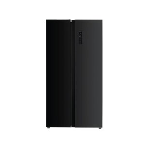 MIKA 529L Side By Side No Frost Black Glass Fridge MRNF2D529GBV