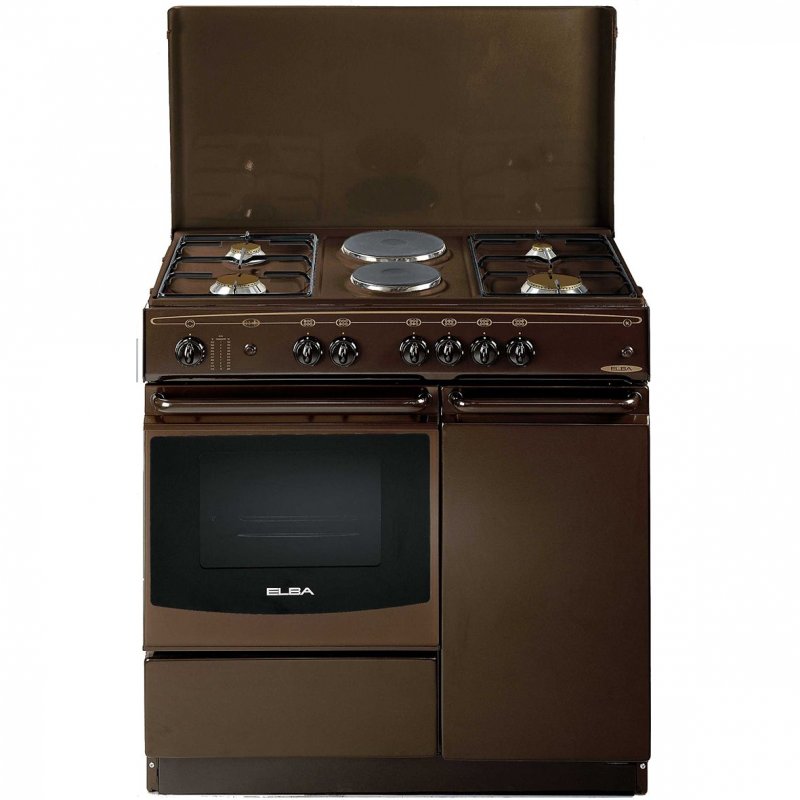 Ramtons/Elba 4 GAS BURNERS+ 2 ELECTRIC PLATES, DARK BROWN- EB/114 by Ramtons