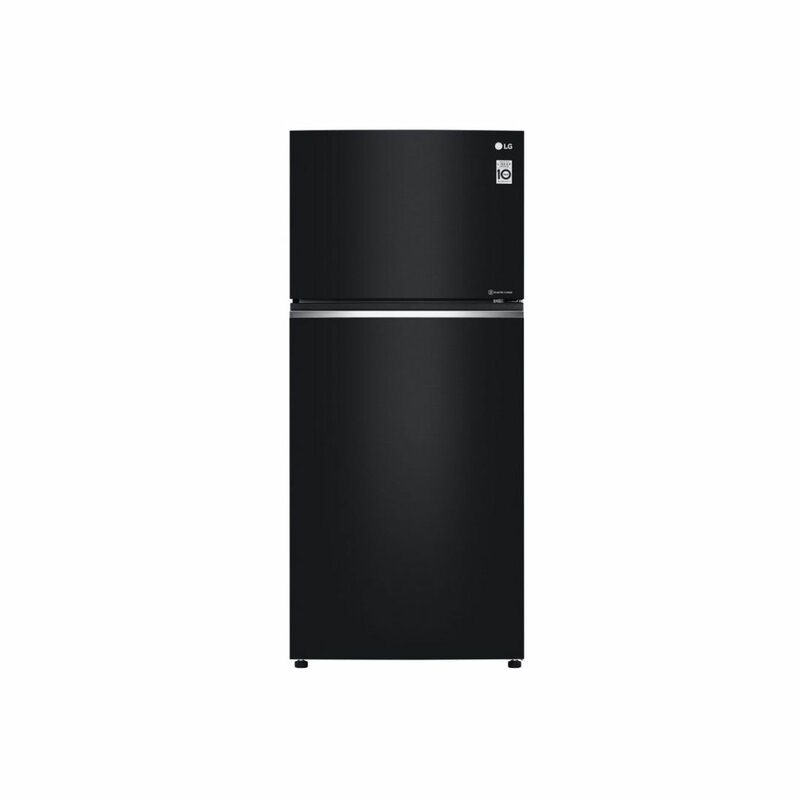 LG GN-C702SGGU 506L Top Freezer Double Door Fridge, Black Glass by LG