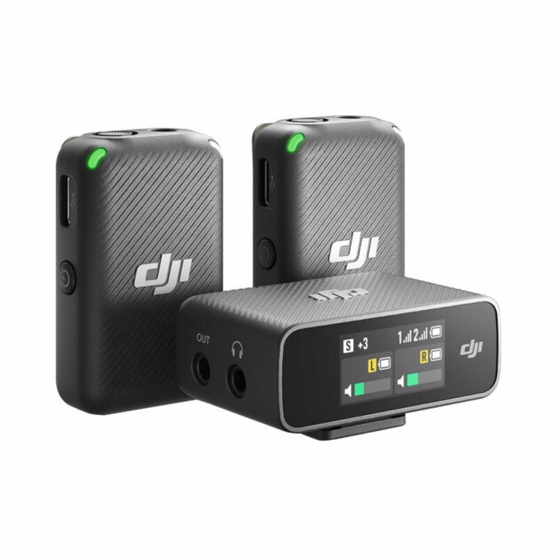 DJI Mic 2-Person Compact Digital Wireless Microphone System/Recorder For Camera & Smartphone (2.4 GHz) by DJI