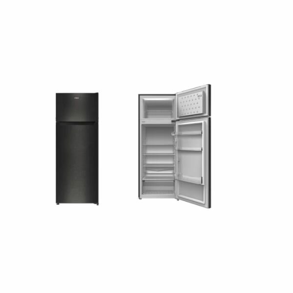 MIKA 211L Double Door Defrost Fridge Inox Dark Matt MRDCD211XDM by Mika