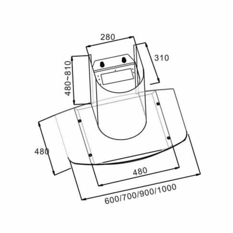 Newmatic H77.6P Kitchen Chimney Hood by Newmatic — view 2