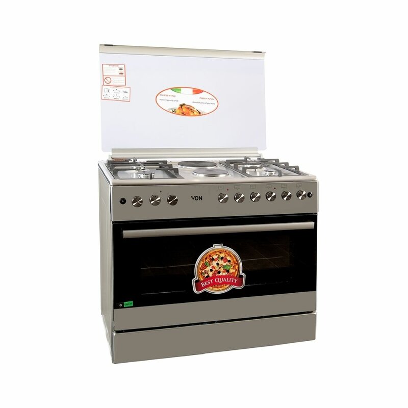 Von F9E50E2/ F9E42G2.IL.S/ VAC9F042WX 4 Gas + 2 Electric Cooker - Stainless Steel by Von