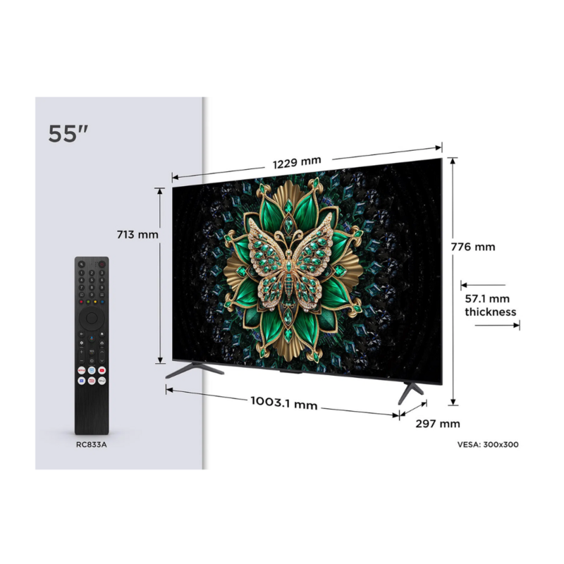 TCL 55C6K 55 Inch QLED Mini LED Smart Google TV With 144HZ Refresh Rate by TCL — view 2