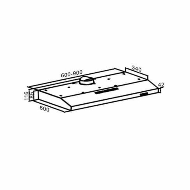 Newmatic H17.9X2 Undermount Chimney Slim Hood by Newmatic — view 2