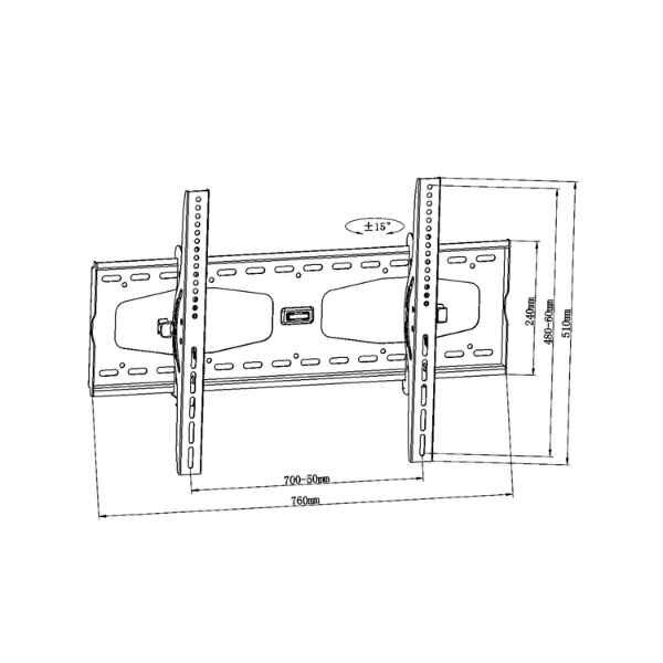 Skill Tech Wall Mount Bracket 32 Inch To 65 Inch Sh 44T Tilt by TV Wallmounts — view 2