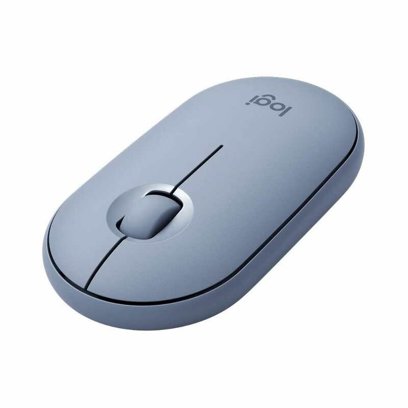 Logitech Pebble M350 Wireless Mouse- White, Blue, Grey, Eucalyptus by Mouse/keyboards — view 2