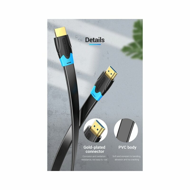VENTION FLAT HDMI CABLE 8M BLACK – VEN-AAKBK by Cables — view 3