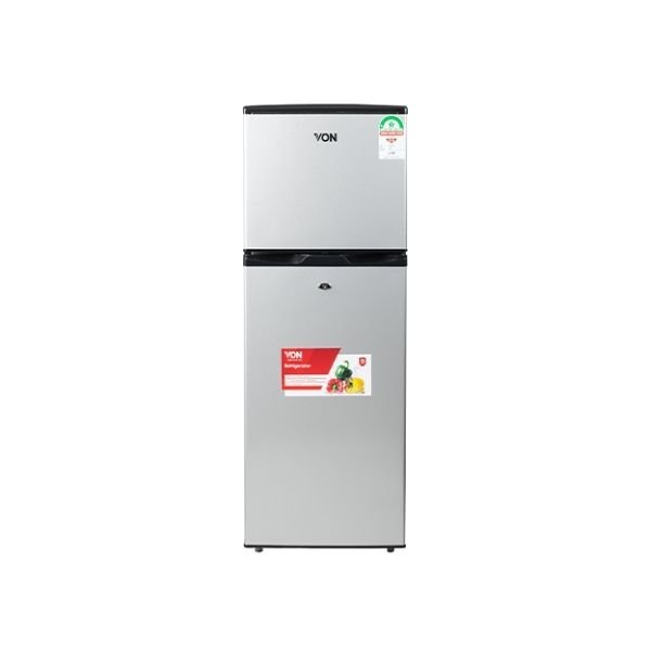 Von VART-19DHY Double Door Fridge 138L - Silver by Other