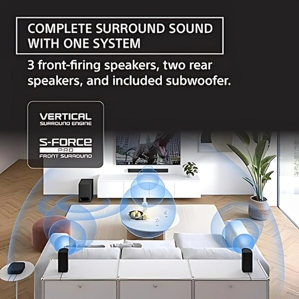 Sony HT-S60 BRAVIA Theatre System 6 – 5.1ch 1000W Home Theatre With Dolby Atmos, DTS:X, Bluetooth 5.3, S-Force PRO, Vertical Surround Engine & BRAVIA Sync In Kenya by Sony — view 5