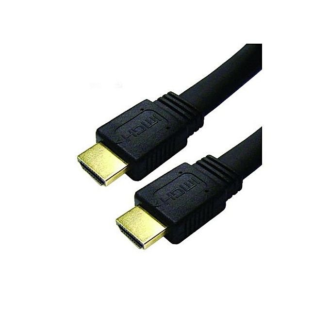 HDMI New Flat HDMI Cable - 10 Meter - Black by Cables