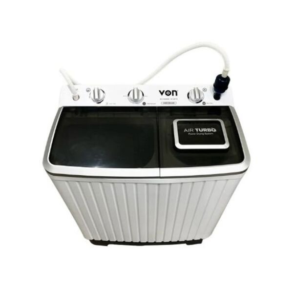 Von VWM-08AHK Twin Tub Washing Machine, White - 8KG by Other — view 3