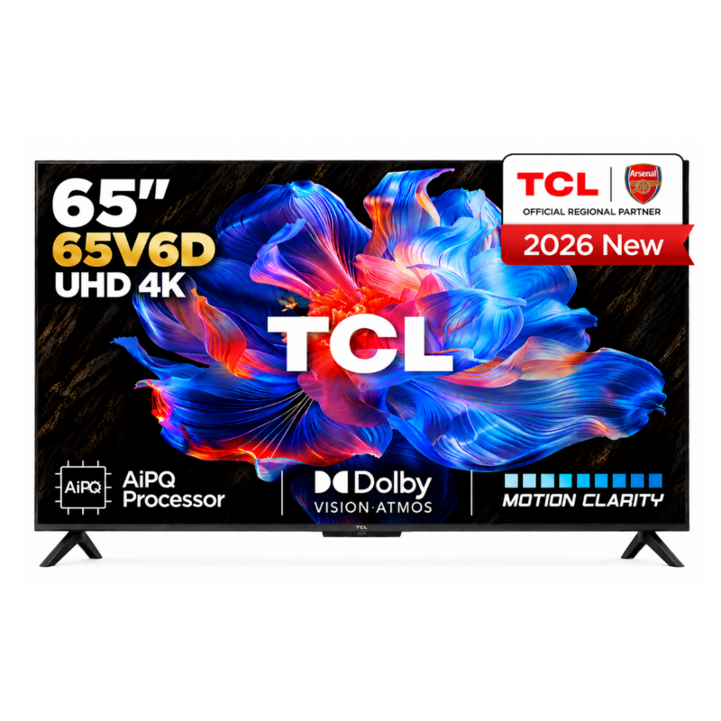 TCL 65 Inch 4K Google Smart TV 65V6D 2026 Model – Google Assistant, Dolby Atmos, HDR by TCL
