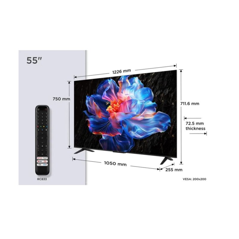 TCL 55 Inch 4K Google Smart TV 55V6D 2026 Model – Google Assistant, Dolby Atmos, HDR by TCL — view 3