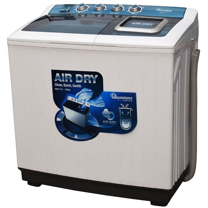 RAMTONS  12KG WASHER - RW/114 - TWIN TUB SEMI AUTOMATIC by Ramtons