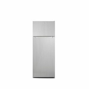 MIKA 211L Double Door Defrost Fridge Line Silver Dark MRDCD211LSD