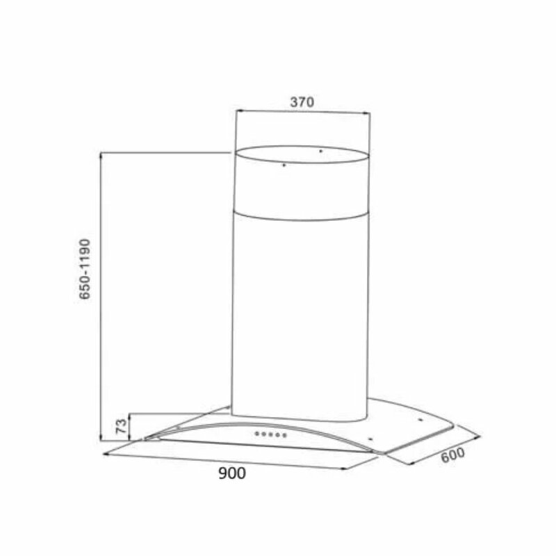 Newmatic H97.9S Island Chimney Hood - Powerful 90cm Extraction by Newmatic — view 2