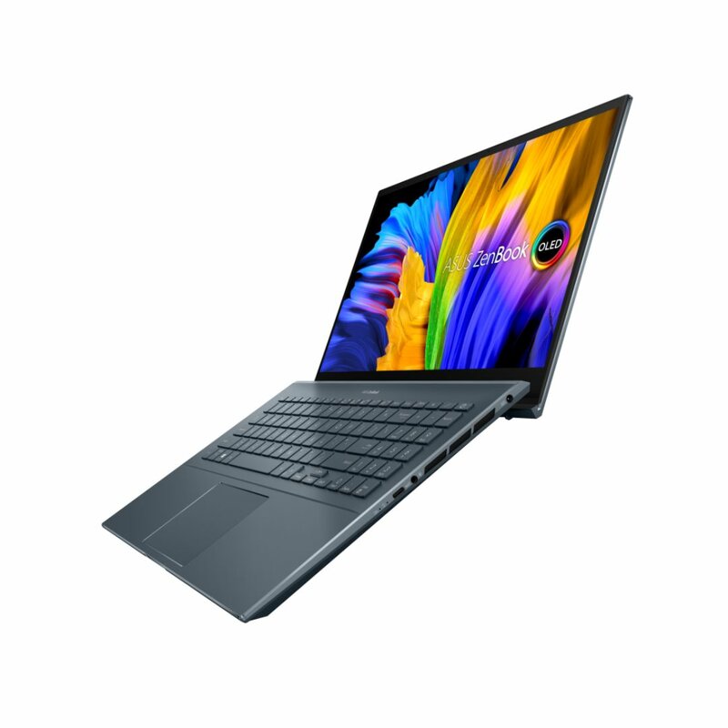ASUS ZenBook Pro 15.6" FHD Touchscreen Laptop, AMD Ryzen 7 5800H, 16GB RAM, 512GB SSD, Windows 11 Pro, Pine Gray, UM535QE-XH71T by Asus — view 3