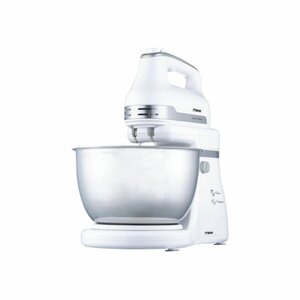 MIKA Hand Mixer With Stand – Milky White/Silver, Easy Mixing MMHS201WS