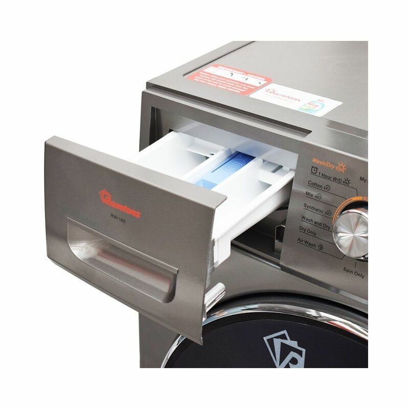 RAMTONS FRONT LOAD FULLY AUTOMATIC 10KG WASHER, 6KG DRYER, SILVER + FREE PERSIL GEL- RW/160 by Ramtons — view 4