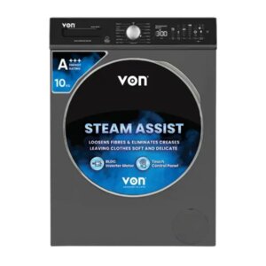 Von VWM-10FDDTX Front Load Direct Drive Motor Washing Machine, Inox - 10KG