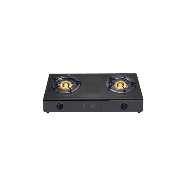 Rebune RE-4-045 Gas Stove Non-Stick 2 Burner (Golden) by Other