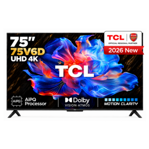 TCL 75 Inch 4K UHD Smart Google TV 75V6D - 2026 Model-HDR10, Wi-Fi, Google Assistant