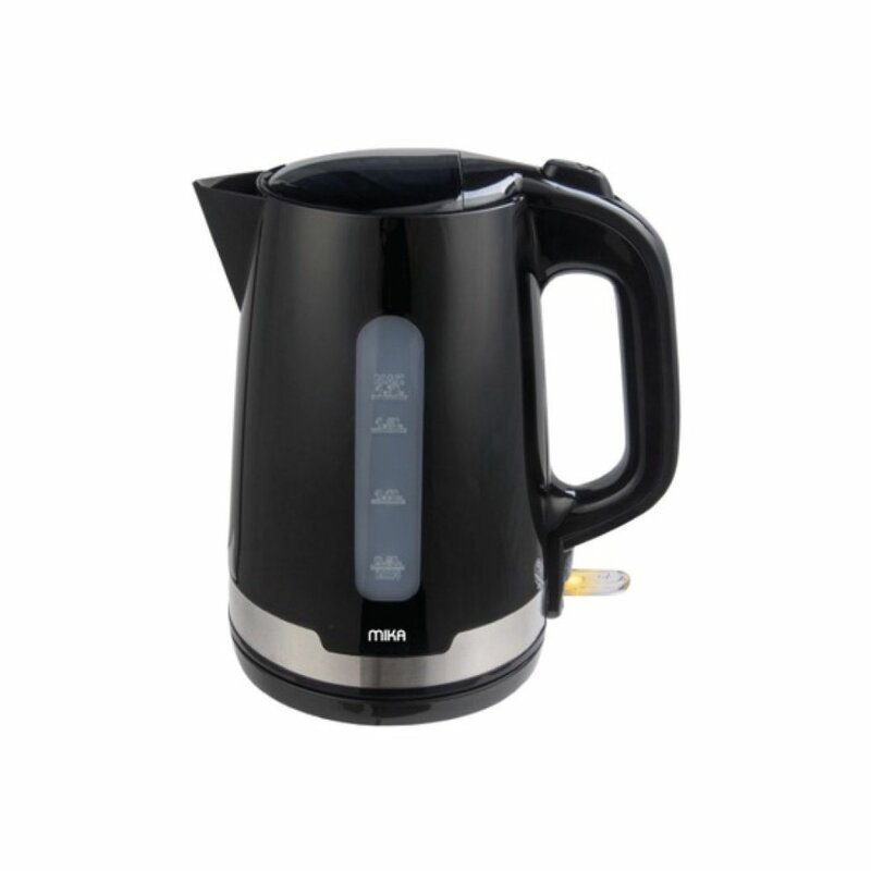 MIKA MKT1204 Kettle, 1.7L, Plastic, 360º Cordless, Black With S.S. Trim by Mika