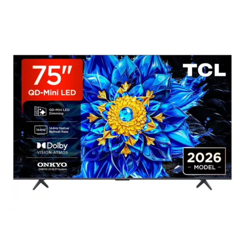 TCL 75 Inch P8L Premium QD-MiniLED Smart TV 75P8L - 4K UHD, Google TV, 144Hz by TCL