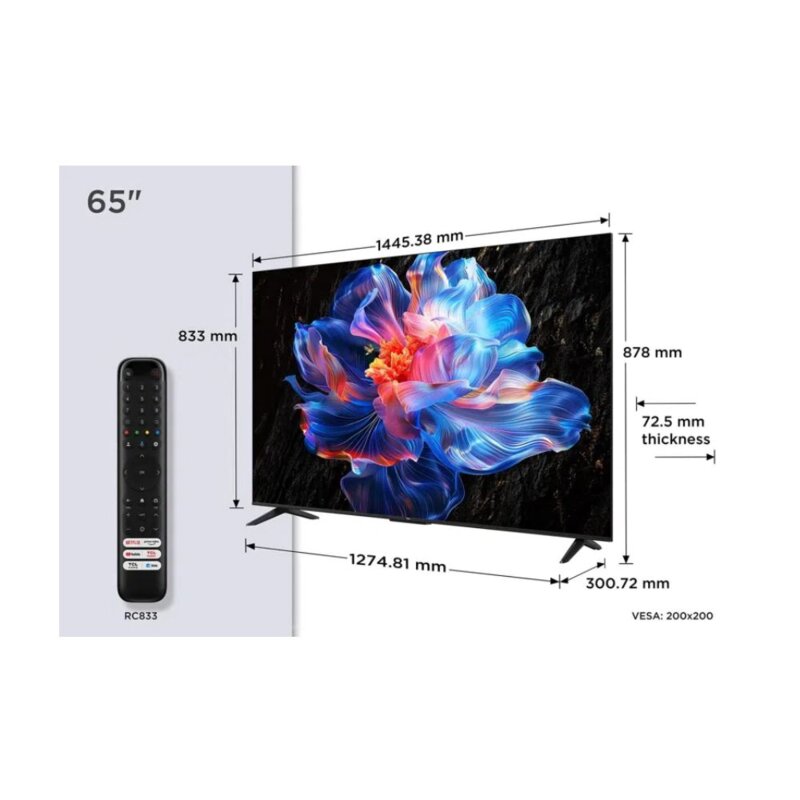 TCL 65 Inch 4K Google Smart TV 65V6D 2026 Model – Google Assistant, Dolby Atmos, HDR by TCL — view 3