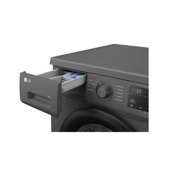 LG 8KG  Front Load Washing Machine F4J3TYG6J  6 Motion Direct Drive, Steam Technology by LG — view 3