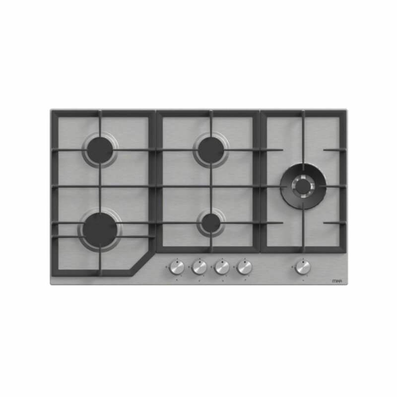 MIKA MGH91502FXW Built-In Gas Hob, 90cm, 5 Gas With WOK, S.S by Mika